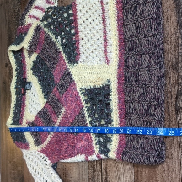 Diesel Alpaca Mohair Wool Blend Patchwork Loose Knit Wrap Sweater Size Large - Picture 10 of 10